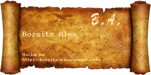 Bozsits Alex névjegykártya